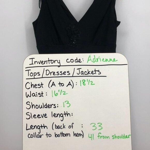 Lori Ann Montreal Vintage Black sleeveless tiered midi  dress sequin broach 8 - Picture 14 of 16